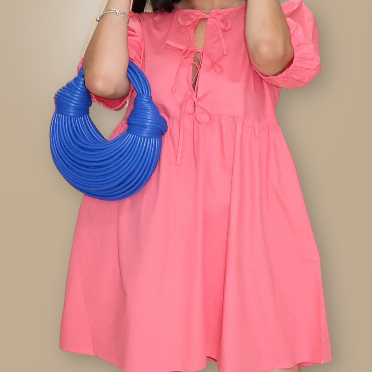 Vestido Corto Color Coral