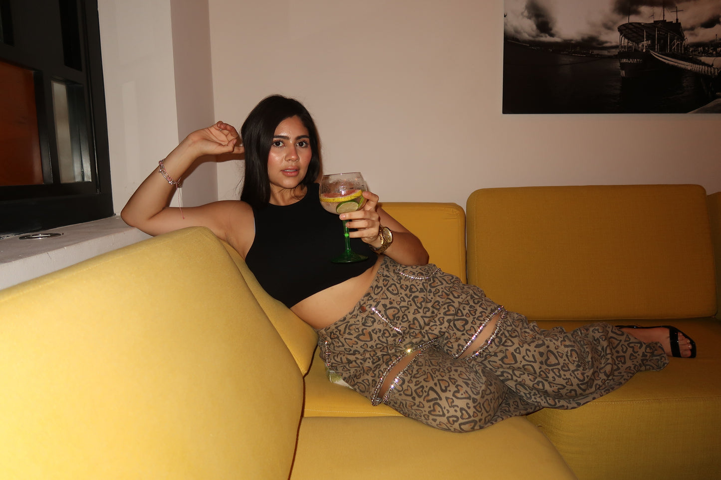 Crop Top con Relieve de Líneas