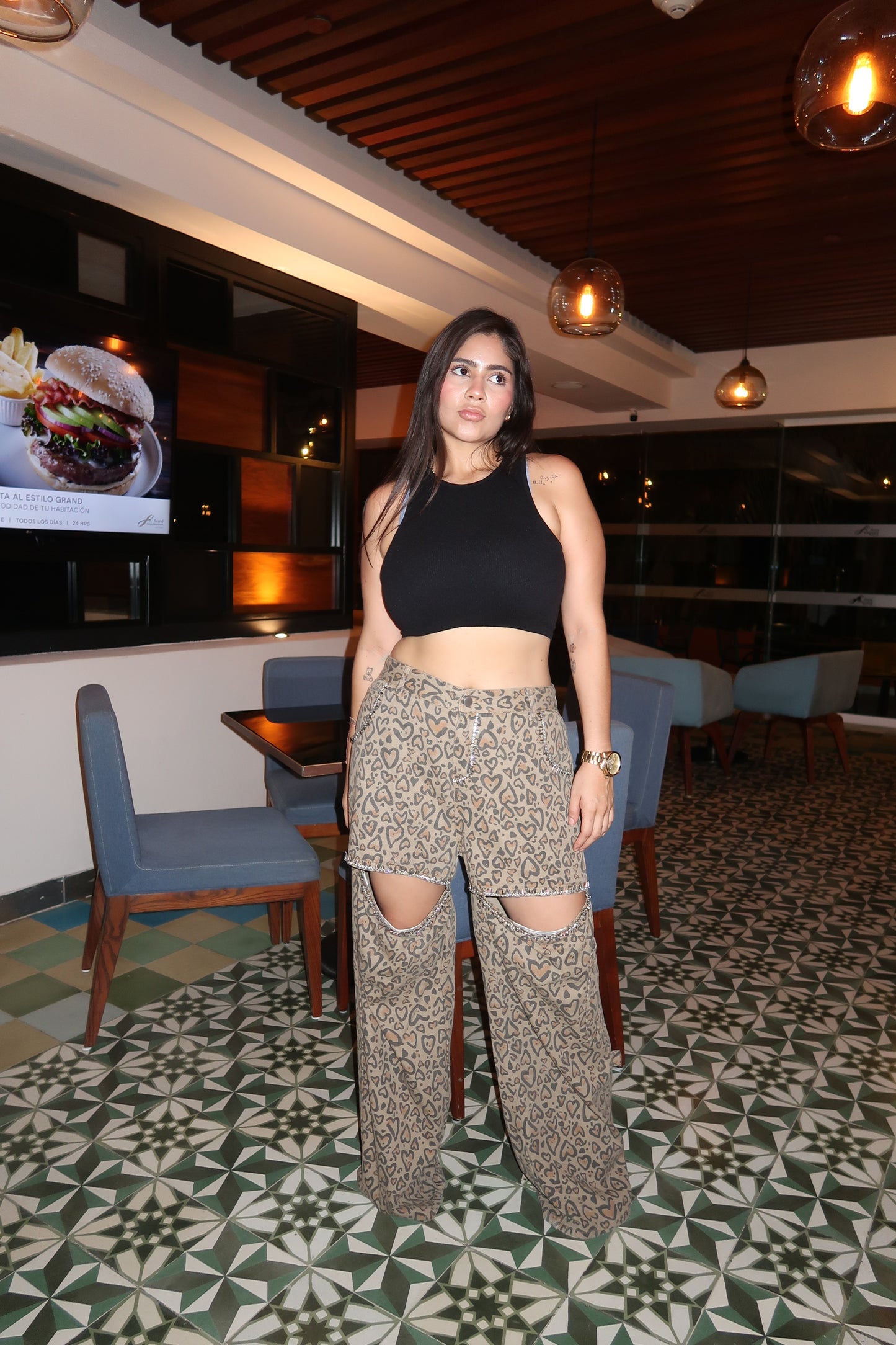 Crop Top con Relieve de Líneas